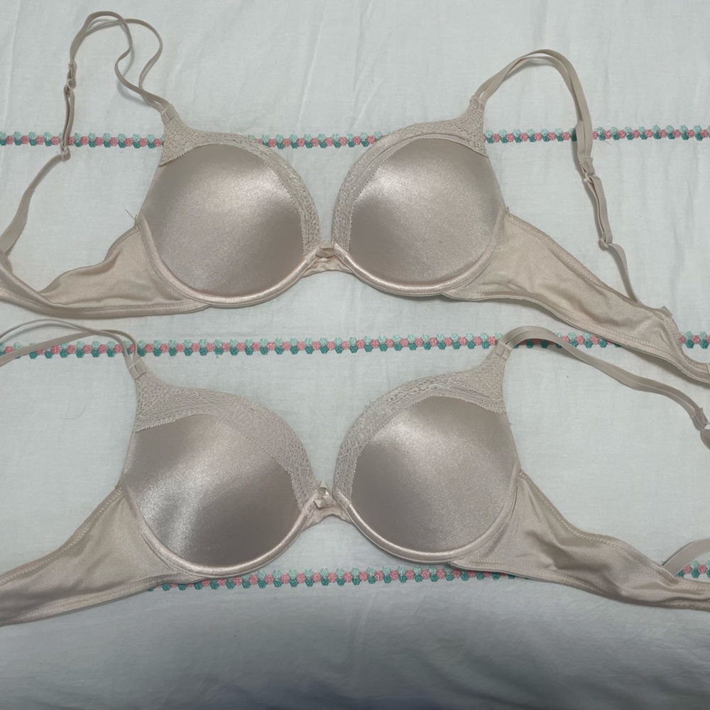 36B two bras, light pink, with padding